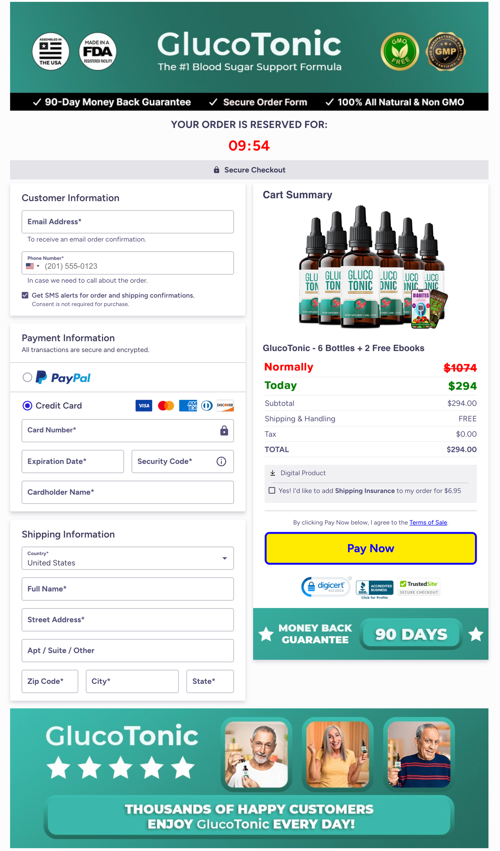 GlucoTonic Official Website Secure Order Page